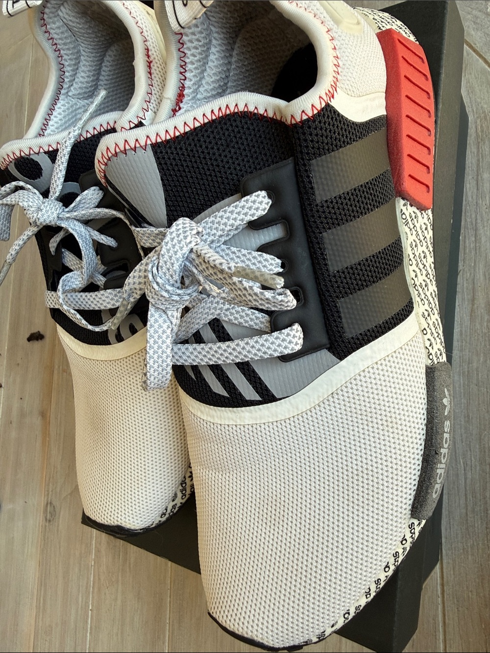 Adidas NMD R1 Boost Print White Black Red